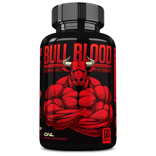 ONL Bull Blood Testosteron-Booster für Männer – Steigerung von Stärke, Ausdauer und Vitalität mit Maca-Wurzel, Bockshornklee, Tribulus Terrestris und Tongkat Ali – 60 Kapseln
