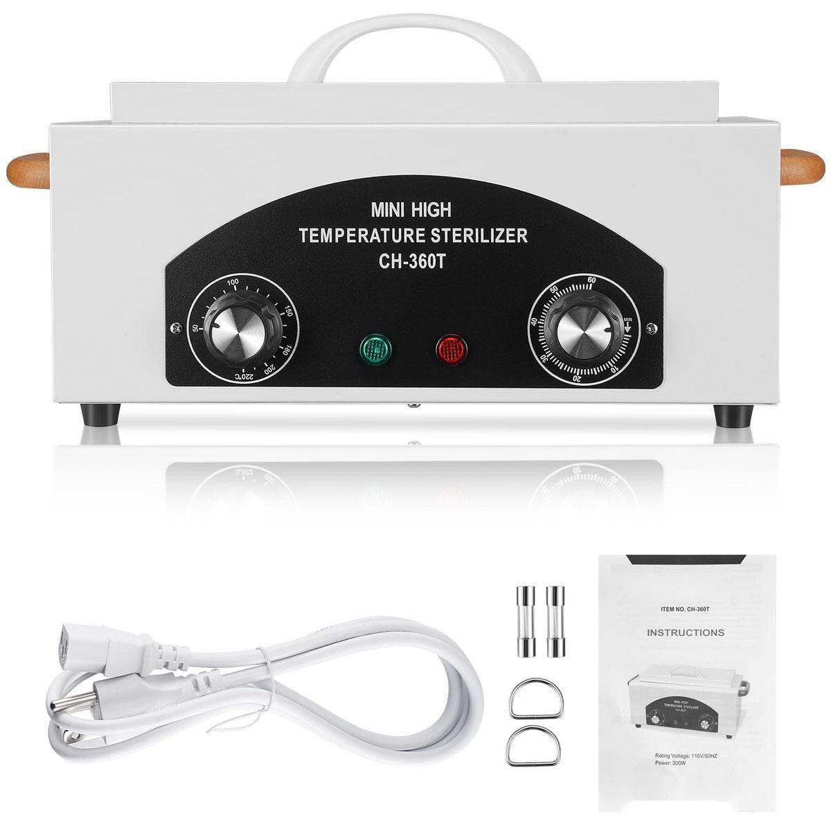 Soiiw Hochtemperatur-Sterilisator Autoklav 110V 300W für Nagelwerkzeuge, Dentalwerkzeuge, 1,5L Trockenhitze-Sterilisator für Metallwerkzeuge mit Griff