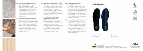Pedag Summer Einlegesohlen aus reiner Baumwollfrottee, handgefertigt in Deutschland, absorbiert Schweiß & kontrolliert Gerüche, ideal für das Tragen ohne Socken, waschbar, US Damen 8/ Herren 5/ EU 38, Schwarz, 3 Paar