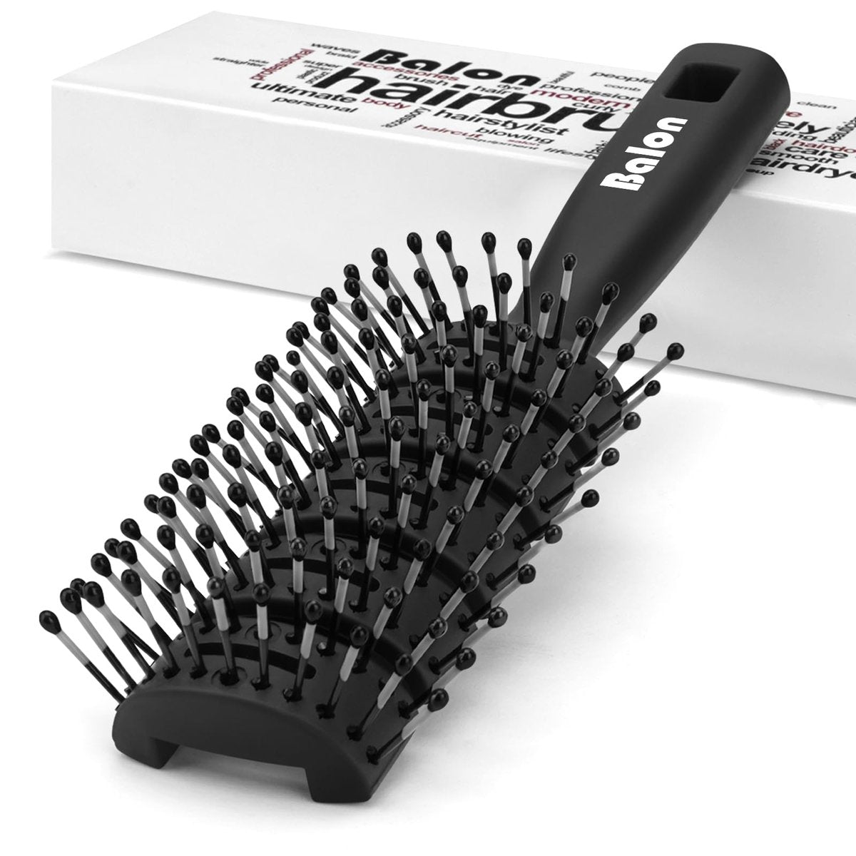 BALON Haarbürste für Frauen & Männer, Speed Dry Vent Haarbürste, schmerzfreie Entwirrbürste für nasses & trockenes Haar, Lockenbürste (Schwarz)