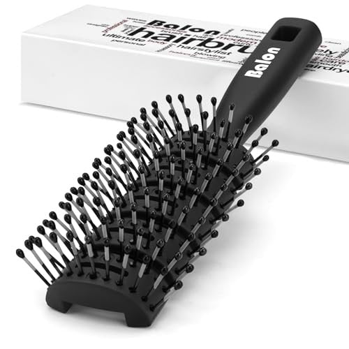 BALON Haarbürste für Frauen & Männer, Speed Dry Vent Haarbürste, schmerzfreie Entwirrbürste für nasses & trockenes Haar, Lockenbürste (Schwarz)