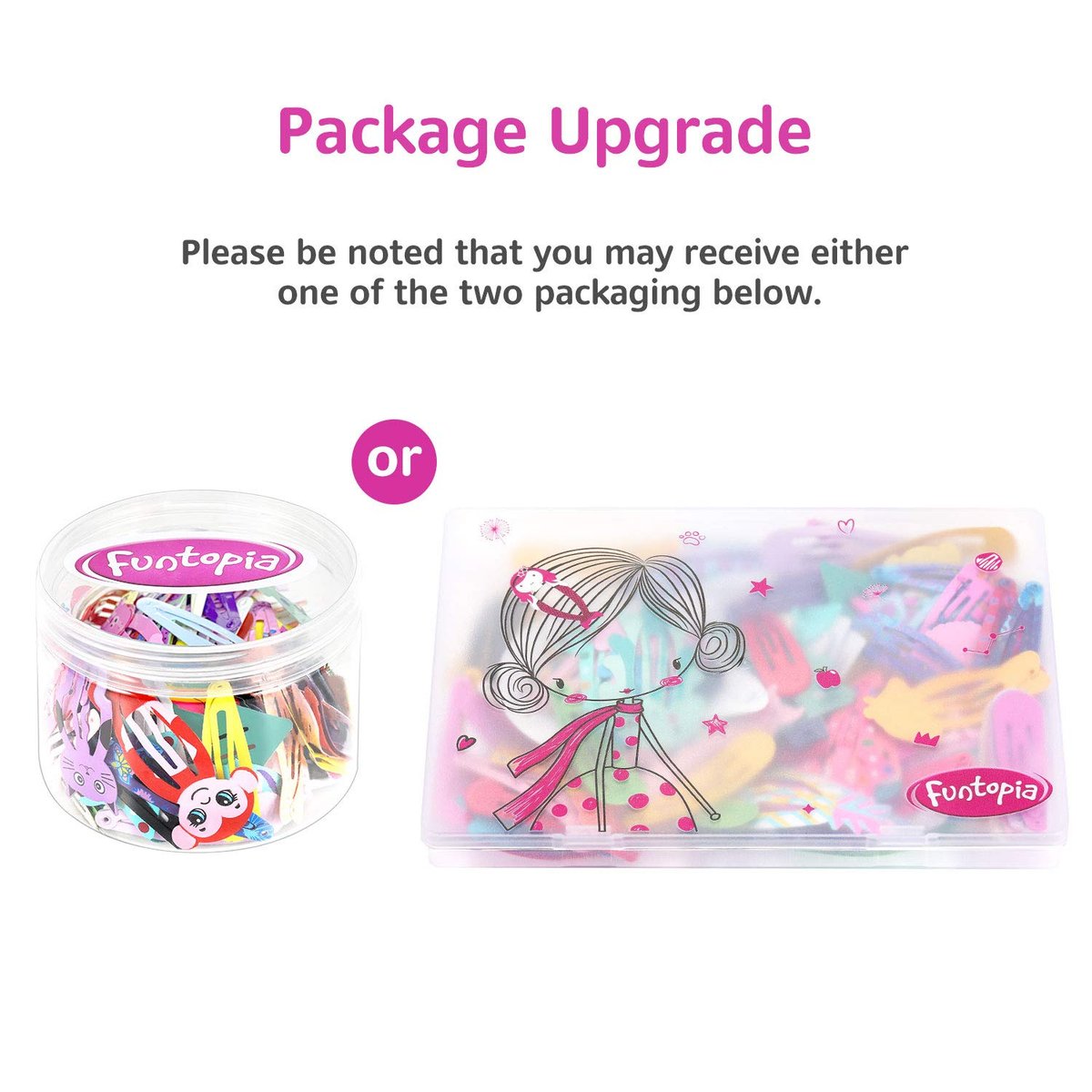 Funtopia 80-teilige Haarklammern für Mädchen - Niedliche Tier- und Fruchtmotive, Metall-Snap-Klammern für Kinder, Teenager und Haustiere