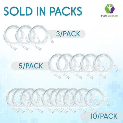Mars Wellness Sauerstoffschlauch - Premium klarer, knickfester Sauerstoffschlauch - 2,1 m - 3er-Pack