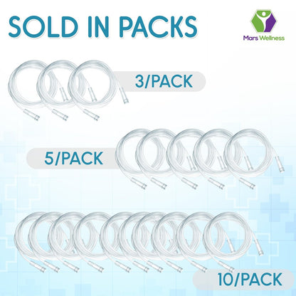 Mars Wellness Sauerstoffschlauch - Premium klarer, knickfester Sauerstoffschlauch - 2,1 m - 3er-Pack