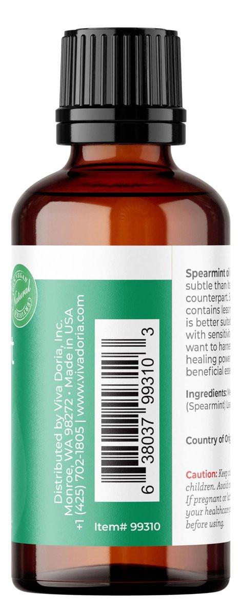 Viva Doria Spearmint Ätherisches Öl, 100% rein, natürlich, unverdünnt, für Aromatherapie | Lebensmittelqualität, 30 ml (1 Fl Oz)
