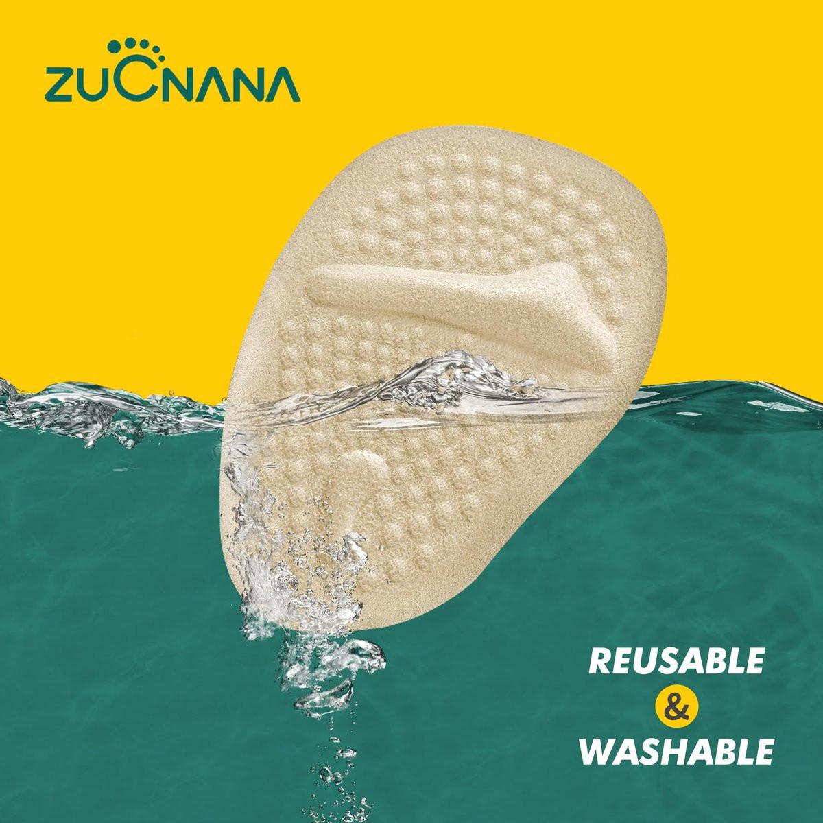 ZUCNANA Ballenpolster (Beige) | Metatarsal Pads für Damen (6 Paar Fußpolster) | Wiederverwendbare Schuheinlagen zur Schmerzlinderung | Rutschfeste Fersenpolster, ideal bei Neurom und Hornhaut