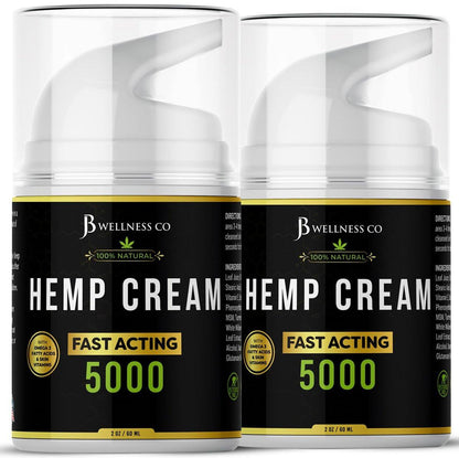 Hanfcreme - 4 Unzen - Neem, MSM, Kurkuma, Emu-Öl, Menthol, Aloe - 2er-Pack