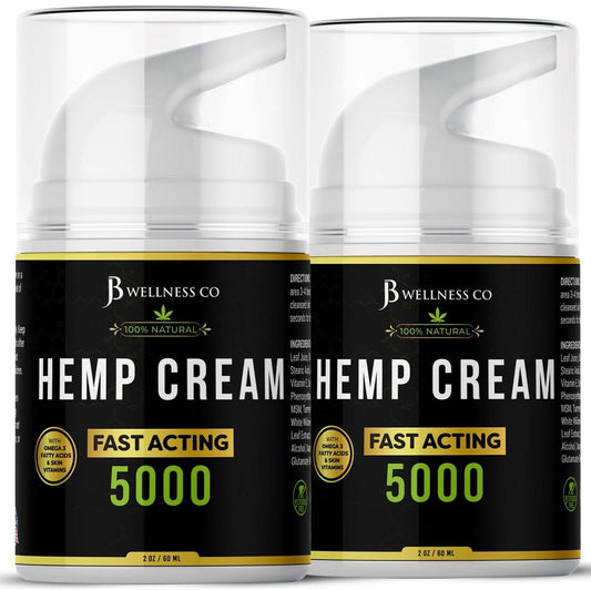 Hanfcreme - 4 Unzen - Neem, MSM, Kurkuma, Emu-Öl, Menthol, Aloe - 2er-Pack