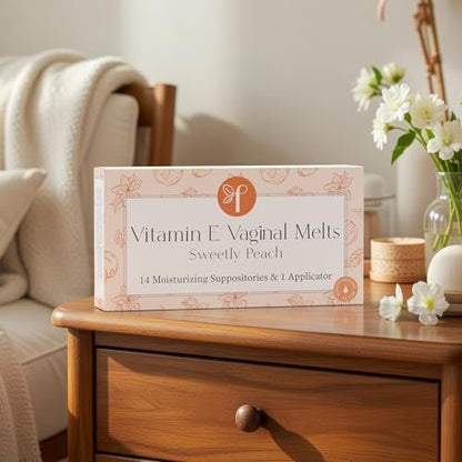 Femallay Bio-Vitamin-E Vaginalzäpfchen – Feuchtigkeit, Komfort & Hydration – Süsser Pfirsich, 14 Stück