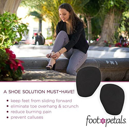 Foot Petals Ball of Foot Cushions, Metatarsal Pad, für langanhaltenden Komfort und Entlastung, verhindert Zehenrutschen und Überhang, für Damenabsätze, 3 Paar, Schwarz