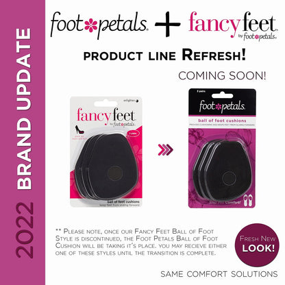 Foot Petals Ball of Foot Cushions, Metatarsal Pad, für langanhaltenden Komfort und Entlastung, verhindert Zehenrutschen und Überhang, für Damenabsätze, 3 Paar, Schwarz
