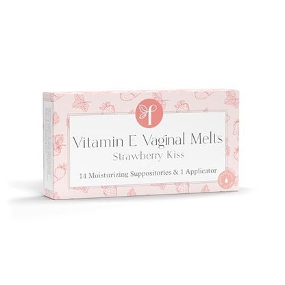Femallay Bio-Vitamin-E-Vaginalmeltz – Für natürliche Feuchtigkeit, Komfort & Hydratation – Erdbeerkuss, 1-Pack (14 Stück)
