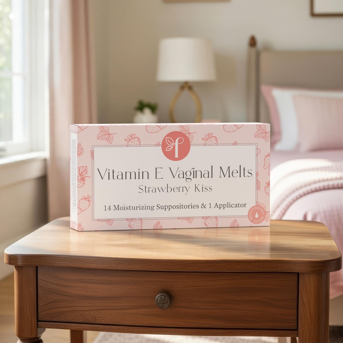 Femallay Bio-Vitamin-E-Vaginalmeltz – Für natürliche Feuchtigkeit, Komfort & Hydratation – Erdbeerkuss, 1-Pack (14 Stück)