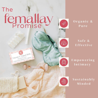 Femallay Bio-Vitamin-E-Vaginalmeltz – Für natürliche Feuchtigkeit, Komfort & Hydratation – Erdbeerkuss, 1-Pack (14 Stück)