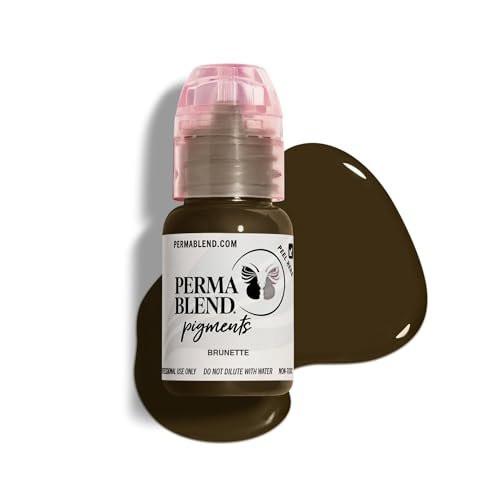Perma Blend Permanent Makeup Tattoo Farbe in Brunette – Professionelle Microblading Tinte für Augenbrauen und Eyeliner – Vegan (0,5 oz / 15 ml)