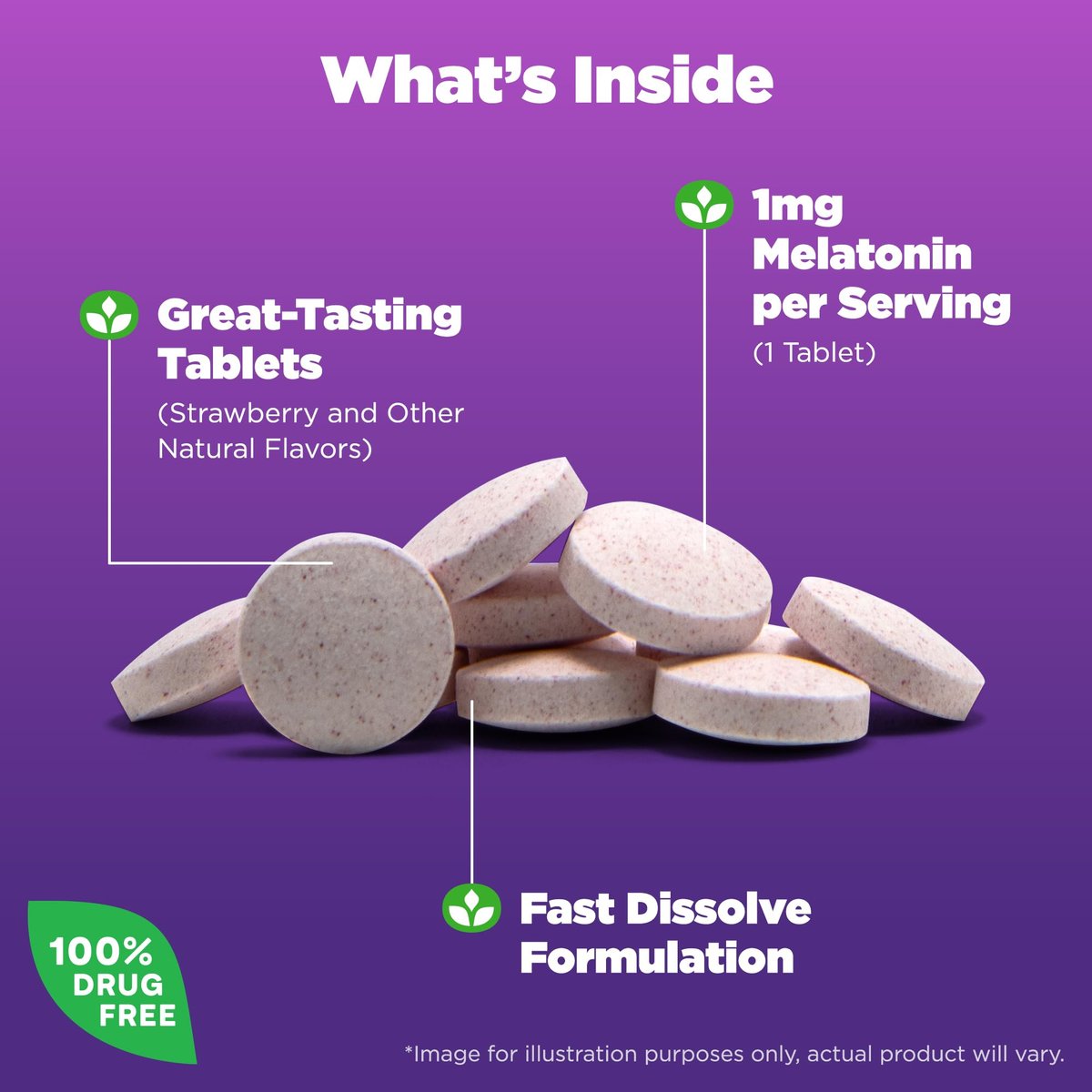 Natrol Melatonin 1 mg Schmelztabletten – 200 Erdbeer-Geschmack Tabletten für erholsamen Schlaf, Schlafunterstützung für Erwachsene