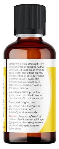 Viva Doria 100% reines Zitronenöl aus den USA, unverdünnt, lebensmittelecht, 30 ml (1 Fl Oz)