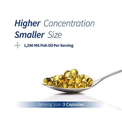 Spoonful Mini Omega 3 Fischöl, iFOS zertifiziert, 1290 mg pro Portion, 120 kleine Softgel-Kapseln, leicht zu schlucken, hergestellt in USA