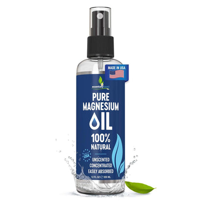 Reines Magnesiumöl Spray 12oz – Topisches Magnesiumspray für Schlaf & Füße – Extra stark – USP-Qualität – 100% natürlich und organisch – gegen Muskelkater & Krämpfe – Weniger Stichgefühl – Weniger Juckreiz – Hergestellt in USA
