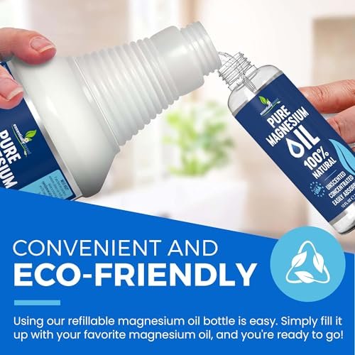 Reines Magnesiumöl Spray 12oz – Topisches Magnesiumspray für Schlaf & Füße – Extra stark – USP-Qualität – 100% natürlich und organisch – gegen Muskelkater & Krämpfe – Weniger Stichgefühl – Weniger Juckreiz – Hergestellt in USA