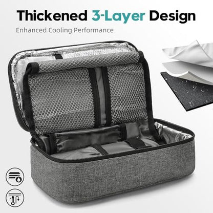 ALLCAMP Insulin-Kühler Reiseetui TSA-zugelassen, Diabetiker-Medikamentenkühltasche mit 4 Kühlakkus & mehrschichtiger Aufbewahrung, tragbare medizinische Kühltasche mit Isolierfutter (Grau)