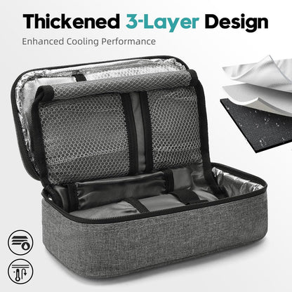 ALLCAMP Insulin-Kühler Reiseetui TSA-zugelassen, Diabetiker-Medikamentenkühltasche mit 4 Kühlakkus & mehrschichtiger Aufbewahrung, tragbare medizinische Kühltasche mit Isolierfutter (Grau)