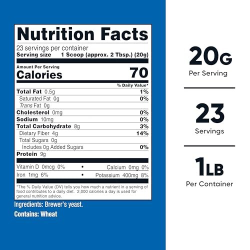 Nutricost Bierhefe Pulver 1LB (453g) – Non-GMO, Vegetarierfreundlich