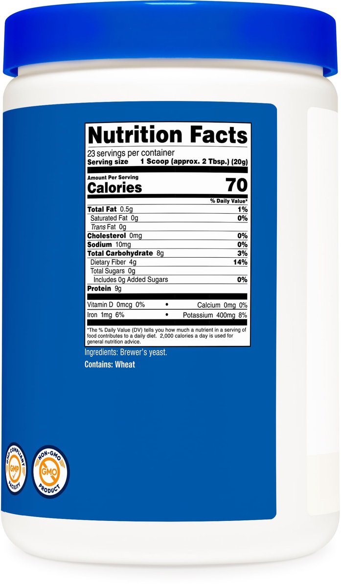 Nutricost Bierhefe Pulver 1LB (453g) – Non-GMO, Vegetarierfreundlich