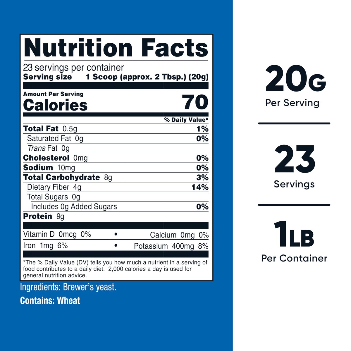 Nutricost Bierhefe Pulver 1LB (453g) – Non-GMO, Vegetarierfreundlich