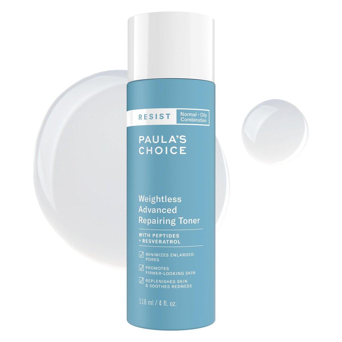 Paula's Choice Resist Weightless Advanced Repairing Gesichtswasser – Feuchtigkeitsspendender Gesichtstoner mit Niacinamid & Hyaluronsäure für normale, Mischhaut & fettige Haut, 118 ml