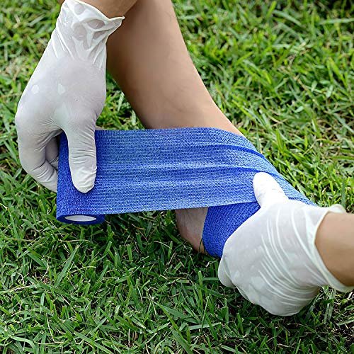 Selbsthaftende Kohäsivbandagen 6er-Pack 5 cm x 4,5 m, medizinisches Tape, atmungsaktive elastische First-Hilfe-Binde, Sportbandage für Knöchelverstauchungen & Schwellungen, beige
