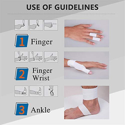 Selbstklebende elastische Mullbinden 6 Stück 7,5 cm x 4,5 m, medizinisches Tape, atmungsaktiv, dehnbar, für Sport und Erste Hilfe, weiß