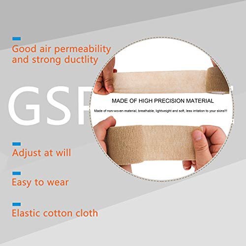 Selbstklebende elastische Mullbinden 6 Stück 7,5 cm x 4,5 m, medizinisches Tape, atmungsaktiv, dehnbar, für Sport und Erste Hilfe, weiß