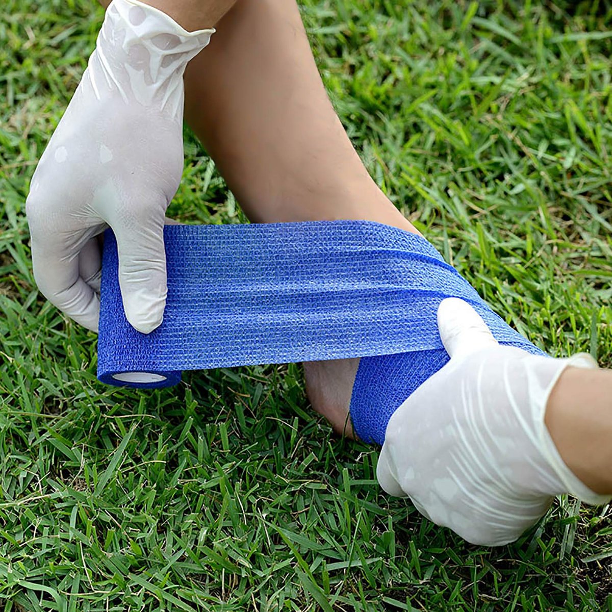 Selbstklebende elastische Mullbinden 6 Stück 7,5 cm x 4,5 m, medizinisches Tape, atmungsaktiv, dehnbar, für Sport und Erste Hilfe, weiß