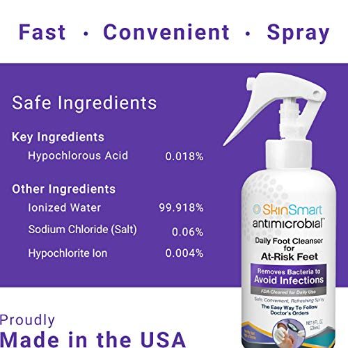 SkinSmart Daily Foot Cleanser für fortgeschrittene Fußhygiene – 8 Unzen Sprühflasche
