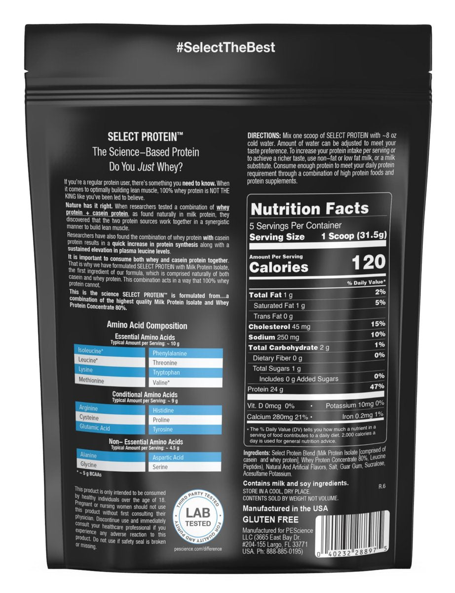 PEScience Select Protein Pulver – Molke- und Kasein-Mischung, mageres Proteinpulver für Frauen und Männer, kalorienarm, kohlenhydratarm, keto-freundlich, glutenfrei, Cake Pop – 5 Portionen
