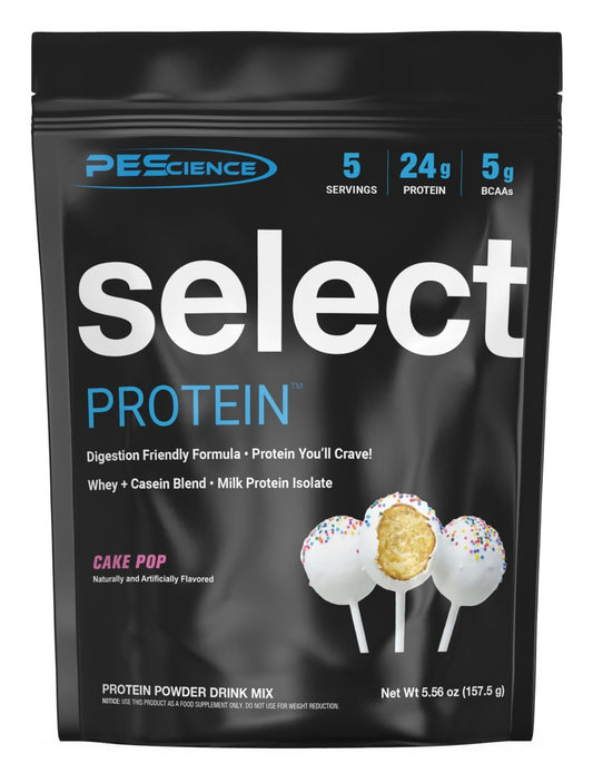 PEScience Select Protein Pulver – Molke- und Kasein-Mischung, mageres Proteinpulver für Frauen und Männer, kalorienarm, kohlenhydratarm, keto-freundlich, glutenfrei, Cake Pop – 5 Portionen