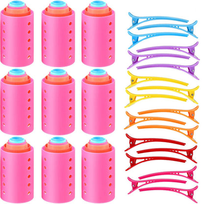Blulu 72-teiliges Multicolor Magnet-Lockenwickler-Set mit 54 Lockenwicklern, 18 Entenzahn-Haarnadeln und Haarklammern - Friseur-Lockenwickler für Männer und Frauen