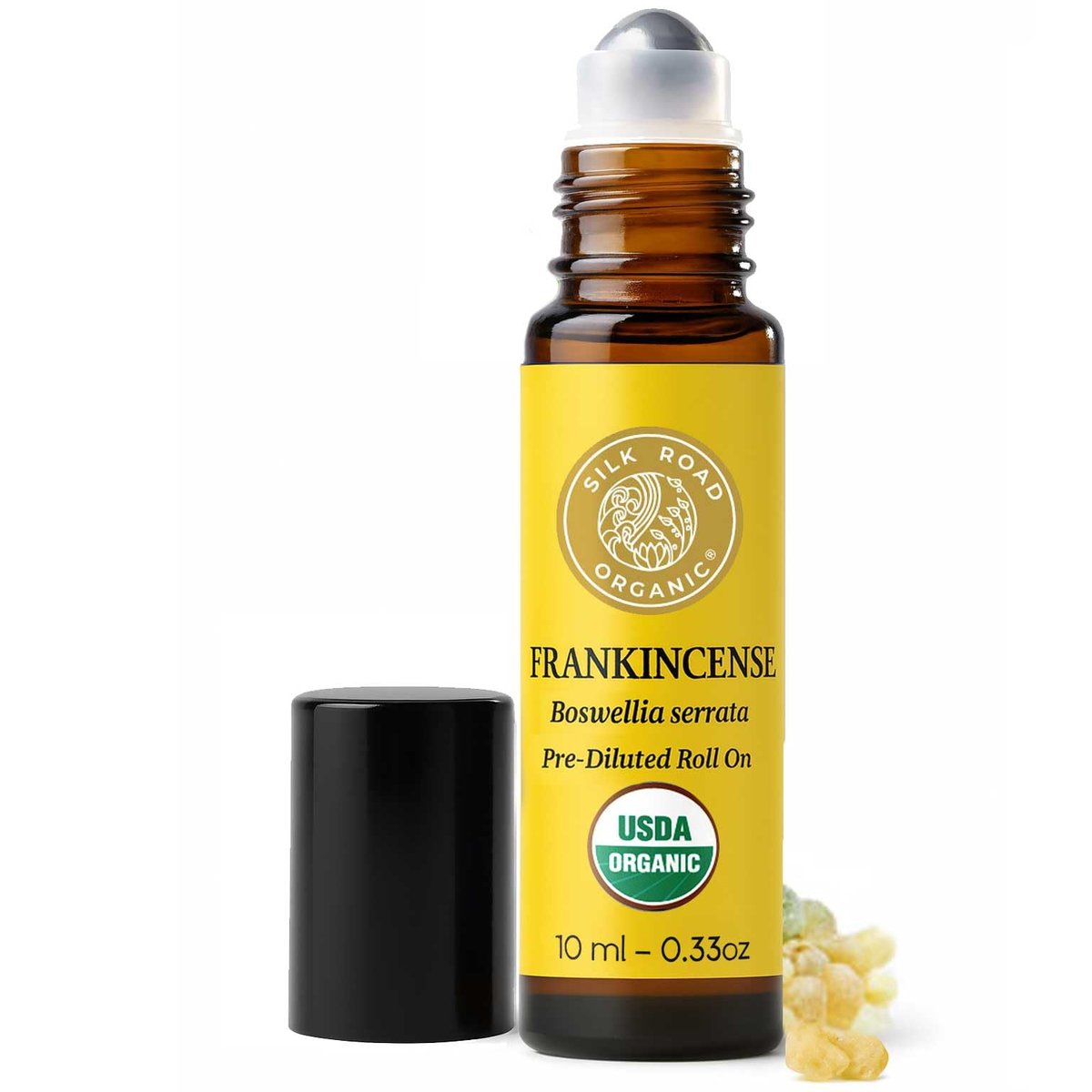 Silk Road Organic Weihrauch Serrata Roll-On – 100 % reines, USDA-zertifiziertes Bio-Öl für Aromatherapie, 10 ml