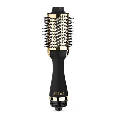 HOT TOOLS 24K Gold Föhnbürste – Runde Bürste für salonwürdige Blowouts in einem Schritt, schnelles Styling & langanhaltende Ergebnisse
