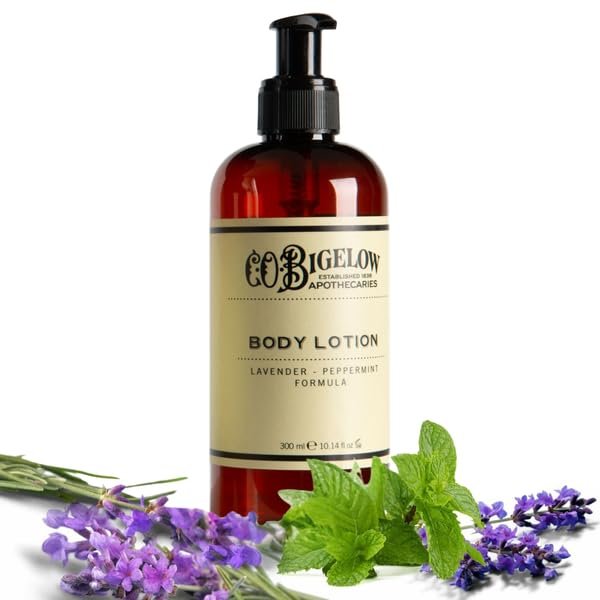 C.O. Bigelow Lavendel-Pfefferminz Körperlotion, Feuchtigkeitsspendende Bodylotion mit Aloe Vera, Sheabutter, Lavendel- und Pfefferminz-Ölen, 10,1 Fl Oz