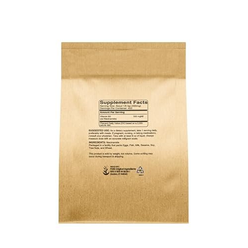 PURE ORIGINAL INGREDIENTS Niacinamid (8 Unzen) – Flush-freies Vitamin B3 Pulver, Nahrungsergänzungsmittel
