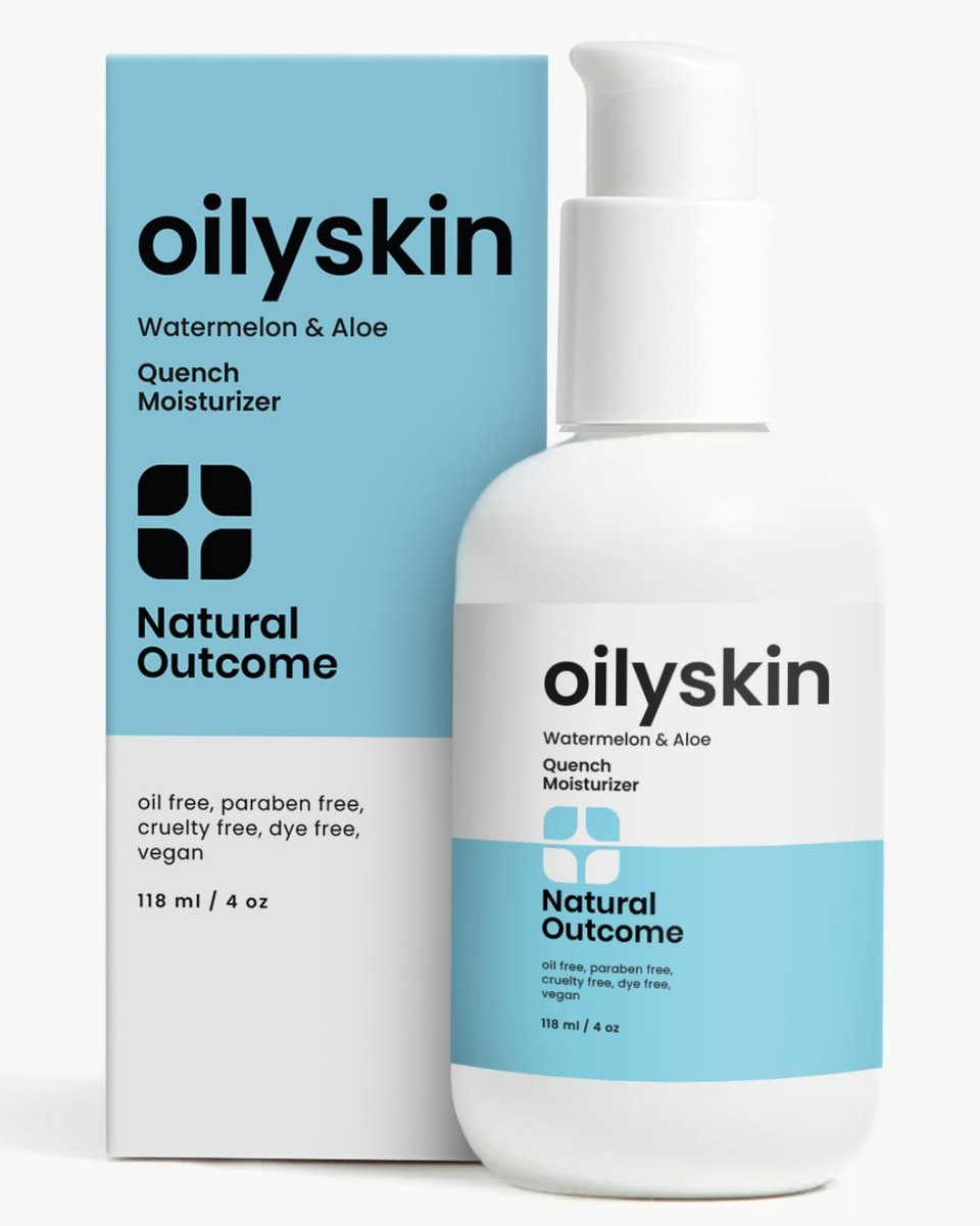 Natural Outcome Feuchtigkeitsgel für ölige Haut | Ölfreie Tagespflege mit Hyaluronsäure | Wassermelon & Aloe Vera Gesichtscreme | Nicht fettend für ölige Hauttypen | 118 ml