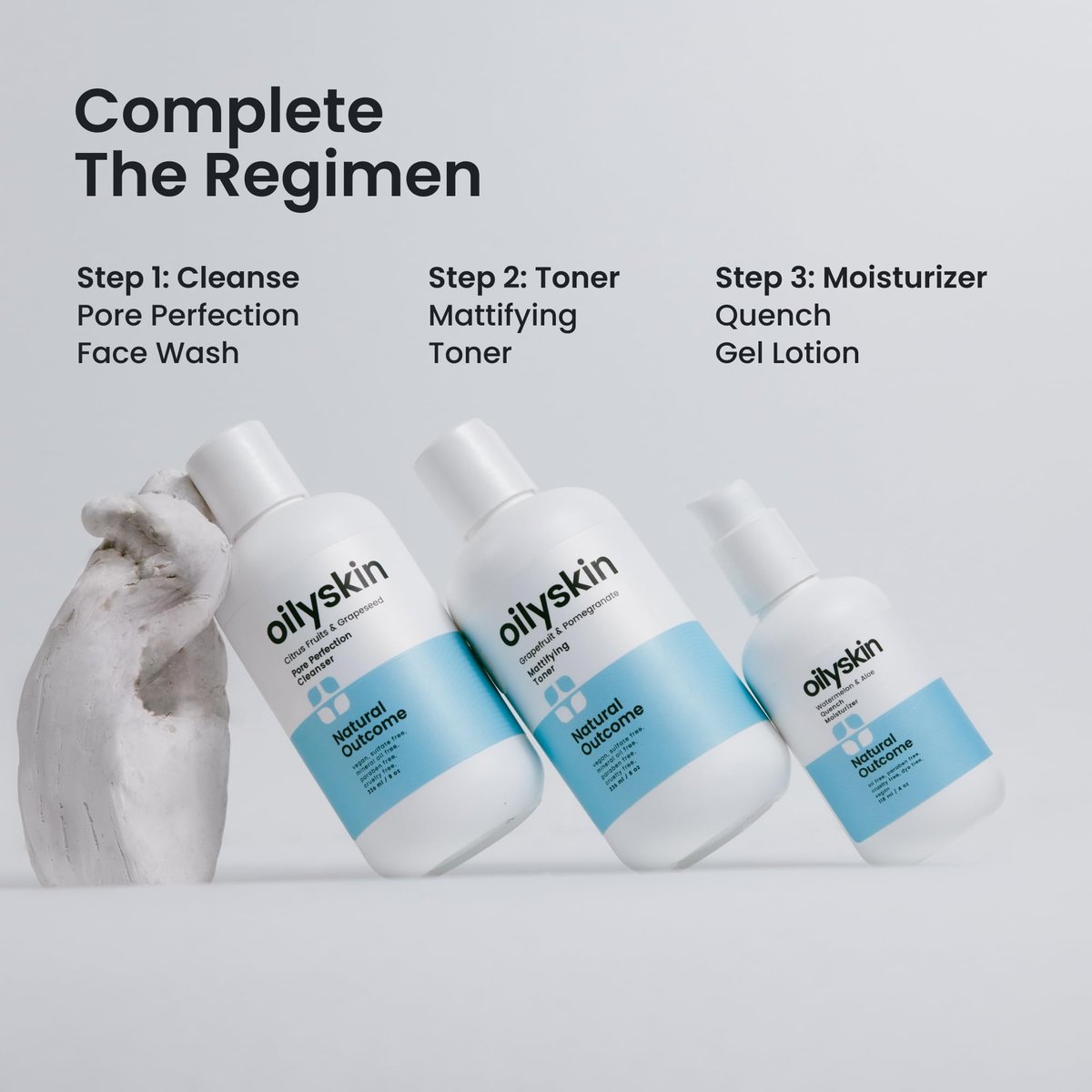 Natural Outcome Feuchtigkeitsgel für ölige Haut | Ölfreie Tagespflege mit Hyaluronsäure | Wassermelon & Aloe Vera Gesichtscreme | Nicht fettend für ölige Hauttypen | 118 ml