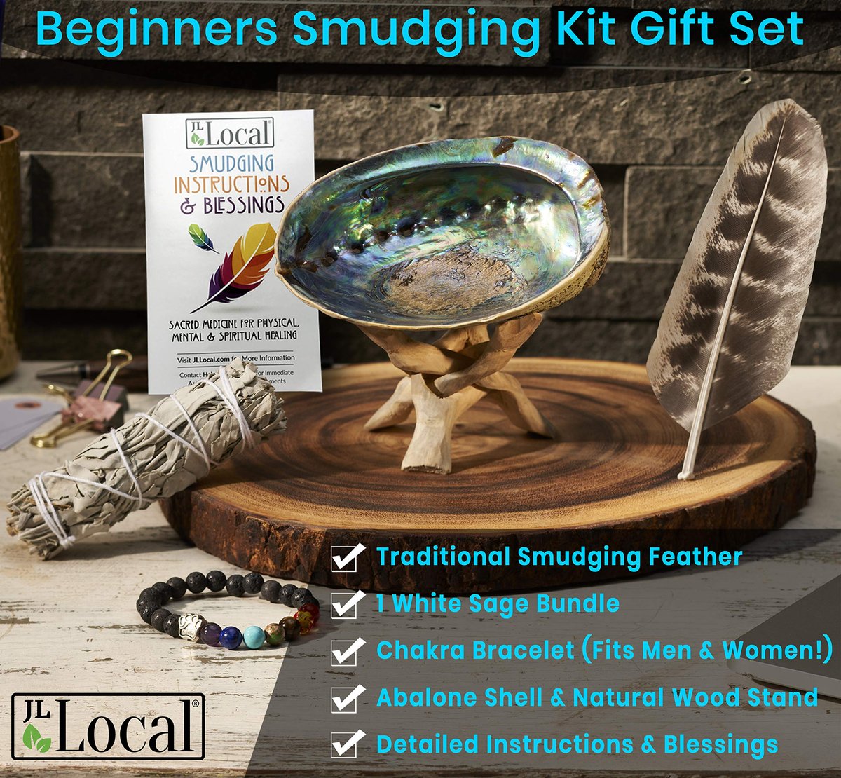Weißer Salbei Smudging Set – Anfänger-Kit mit Anleitung & Segnungen