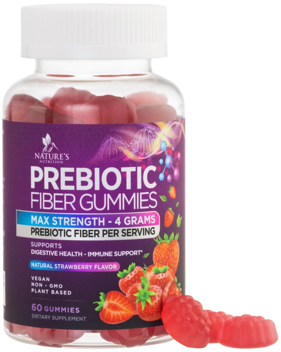 Faser Gummibärchen für Erwachsene – Tägliche Verdauungsgesundheit und Regelmäßigkeit – Lösliche Ballaststoffe 4 g pro Portion – Präbiotische Darmunterstützung – Pflanzlich – 60 Gummibärchen