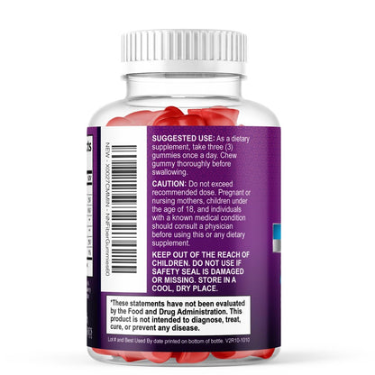Faser Gummibärchen für Erwachsene – Tägliche Verdauungsgesundheit und Regelmäßigkeit – Lösliche Ballaststoffe 4 g pro Portion – Präbiotische Darmunterstützung – Pflanzlich – 60 Gummibärchen