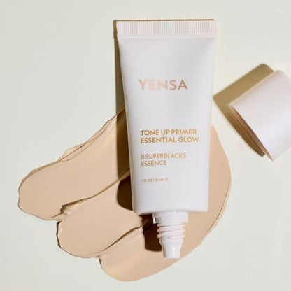 YENSA Tone Up Essential Glow Primer – Aufhellender & verschönernder Make-up Primer mit Superfood-Inhaltsstoffen, minimiert Poren, satinierter Schimmer, 30 ml