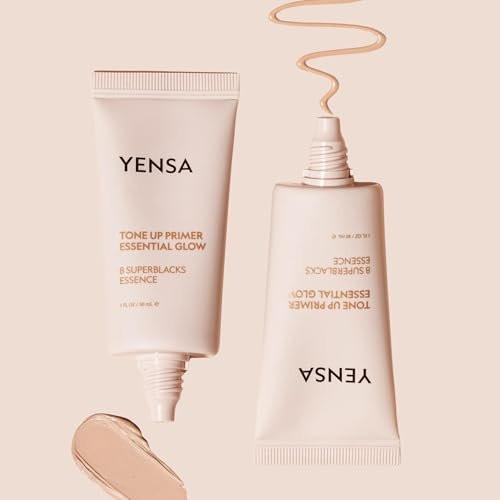 YENSA Tone Up Essential Glow Primer – Aufhellender & verschönernder Make-up Primer mit Superfood-Inhaltsstoffen, minimiert Poren, satinierter Schimmer, 30 ml