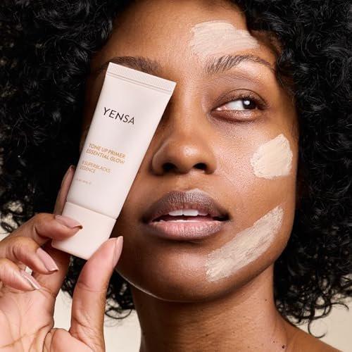 YENSA Tone Up Essential Glow Primer – Aufhellender & verschönernder Make-up Primer mit Superfood-Inhaltsstoffen, minimiert Poren, satinierter Schimmer, 30 ml